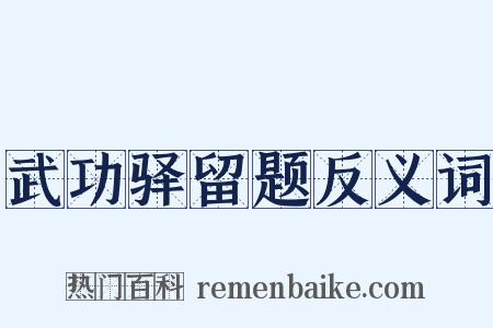 武功驿留题反义词是什么意思的图片